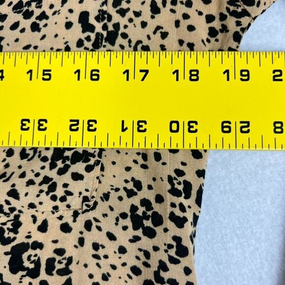 CLOTH & STONE Blouse Leopard Animal Print Long Sleeve Rayon Button Tab Sleeve - Picture 4 of 12
